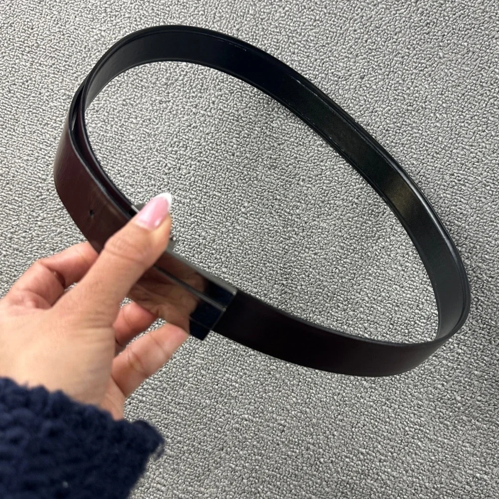Gucci Belt Men Black Brown Reversible Rectangular Buckle Italy Made Quiet Luxury
